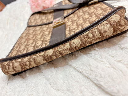 Christian Dior Shoulder Bag Purse Trotter Brown Authentic