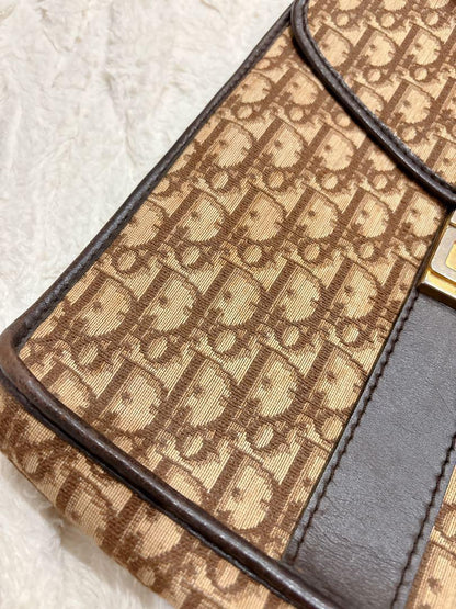 Christian Dior Shoulder Bag Purse Trotter Brown Authentic