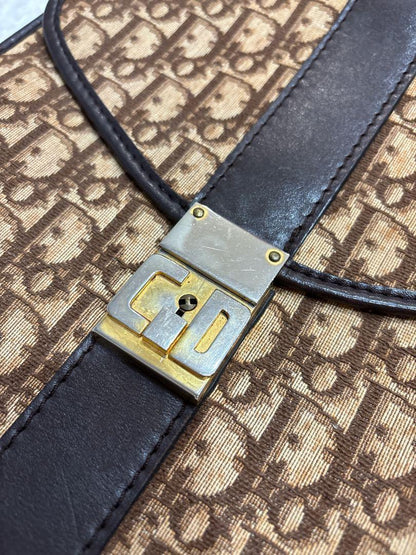 Christian Dior Shoulder Bag Purse Trotter Brown Authentic