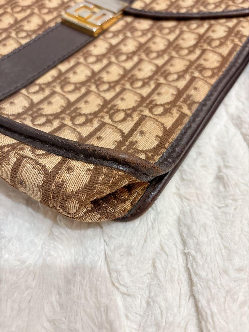 Christian Dior Shoulder Bag Purse Trotter Brown Authentic