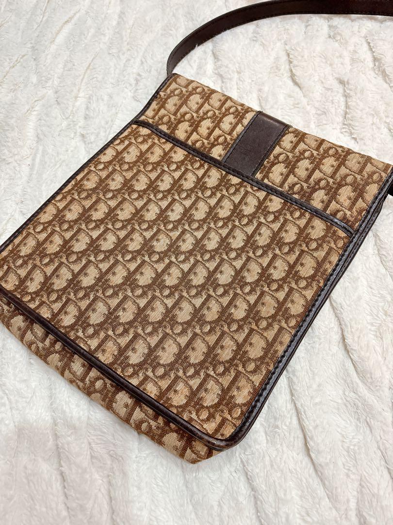 Christian Dior Shoulder Bag Purse Trotter Brown Authentic
