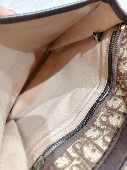 Christian Dior Shoulder Bag Purse Trotter Brown Authentic