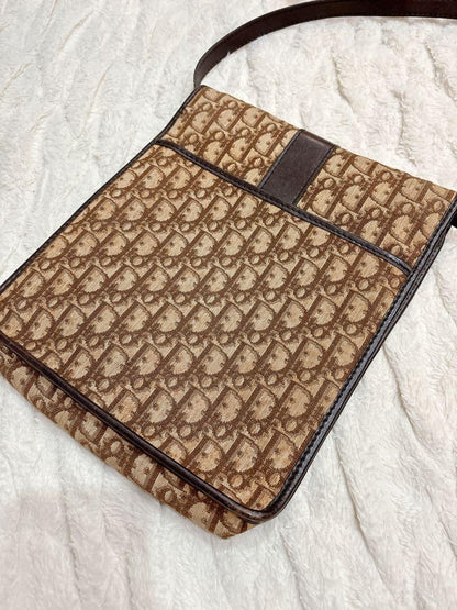 Christian Dior Shoulder Bag Purse Trotter Brown Authentic