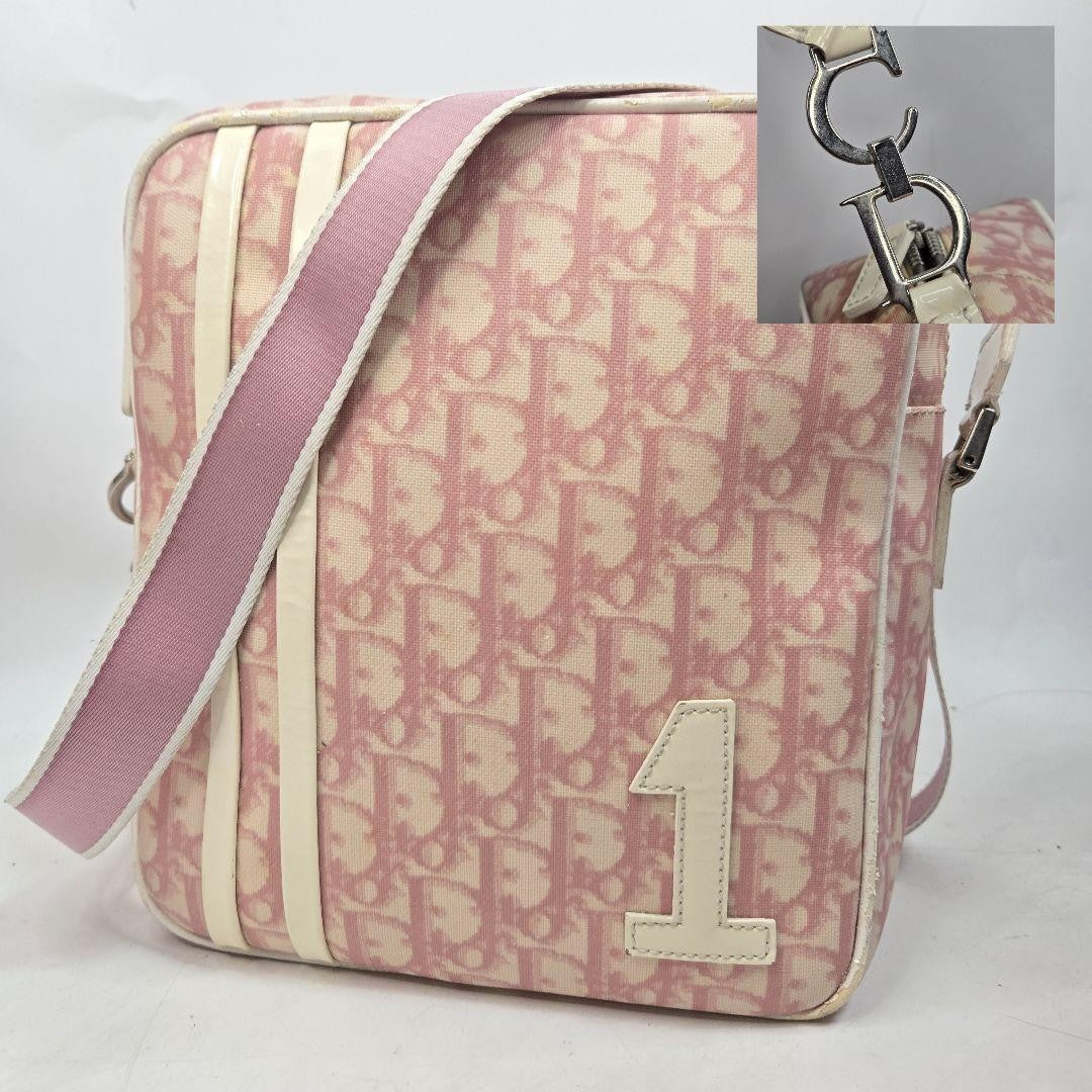 Christian Dior Shoulder Bag Purse Trotter No.1 PVC Pink Authentic