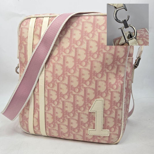 Christian Dior Shoulder Bag Purse Trotter No.1 PVC Pink Authentic