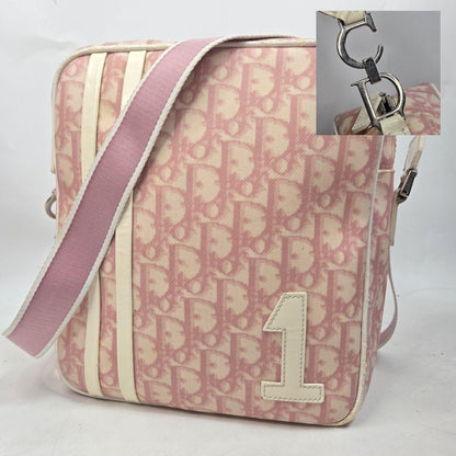 Christian Dior Shoulder Bag Purse Trotter No.1 PVC Pink Authentic
