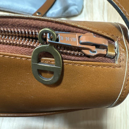 Christian Dior Shoulder Bag Purse CD Brown Authentic