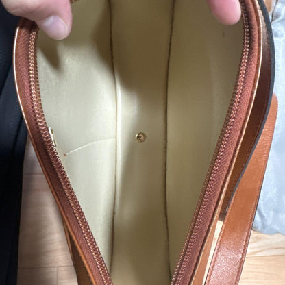 Christian Dior Shoulder Bag Purse CD Brown Authentic