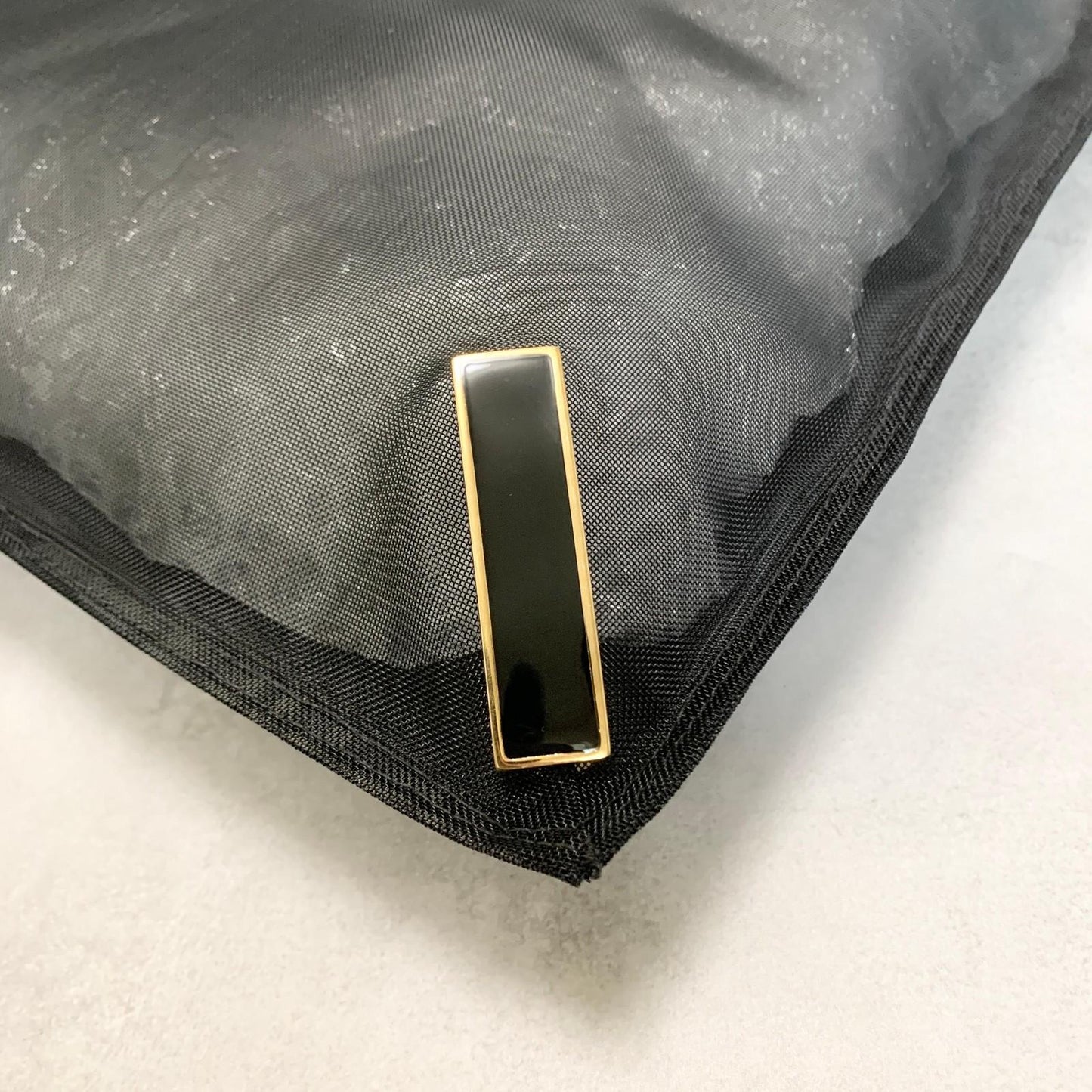 FENDI Handbag Tote Bag Purse Mesh Leather Black Gold Used Women's Authentic