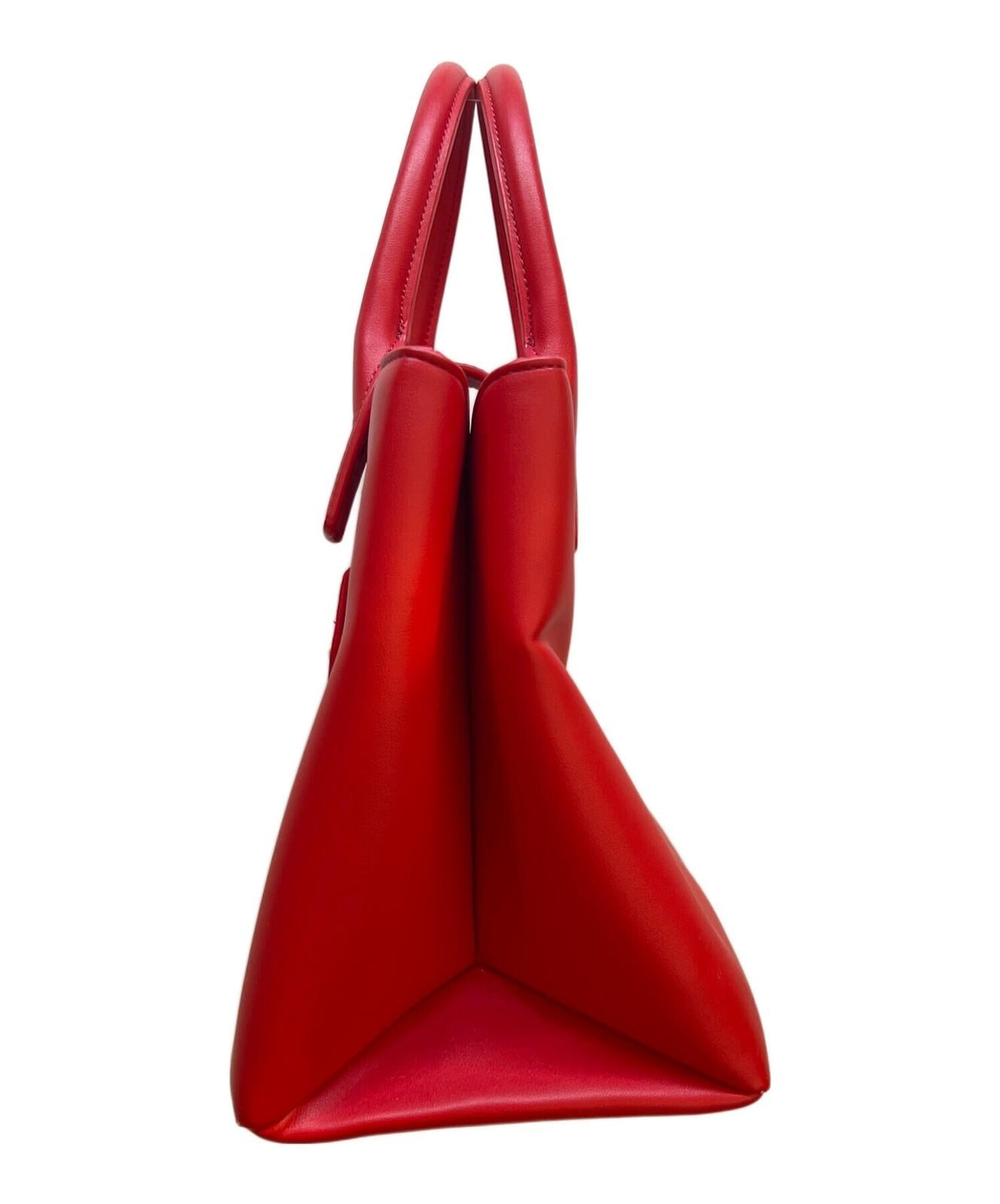 VERSACE JEANS COUTURE Hand Shoulder Bag Tote Purse 2way Red Authentic