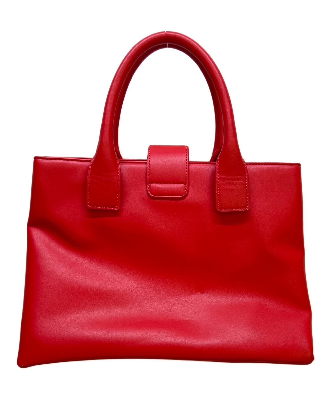 VERSACE JEANS COUTURE Hand Shoulder Bag Tote Purse 2way Red Authentic