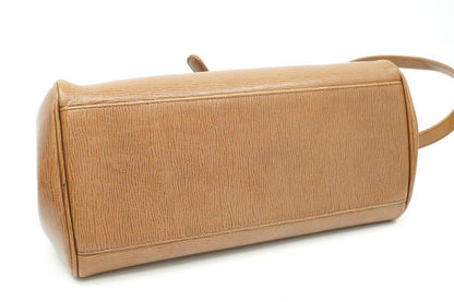 VERSACE Shoulder Bag Purse Leather Brown Authentic