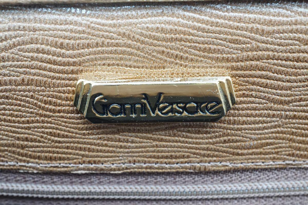 VERSACE Shoulder Bag Purse Leather Brown Authentic