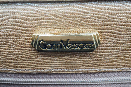 VERSACE Shoulder Bag Purse Leather Brown Authentic