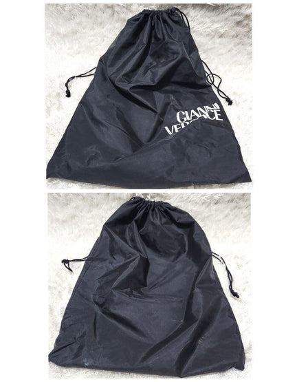 VERSACE Hand Bag Tote Purse Vanity Bag Sunburst Logo Red Authentic