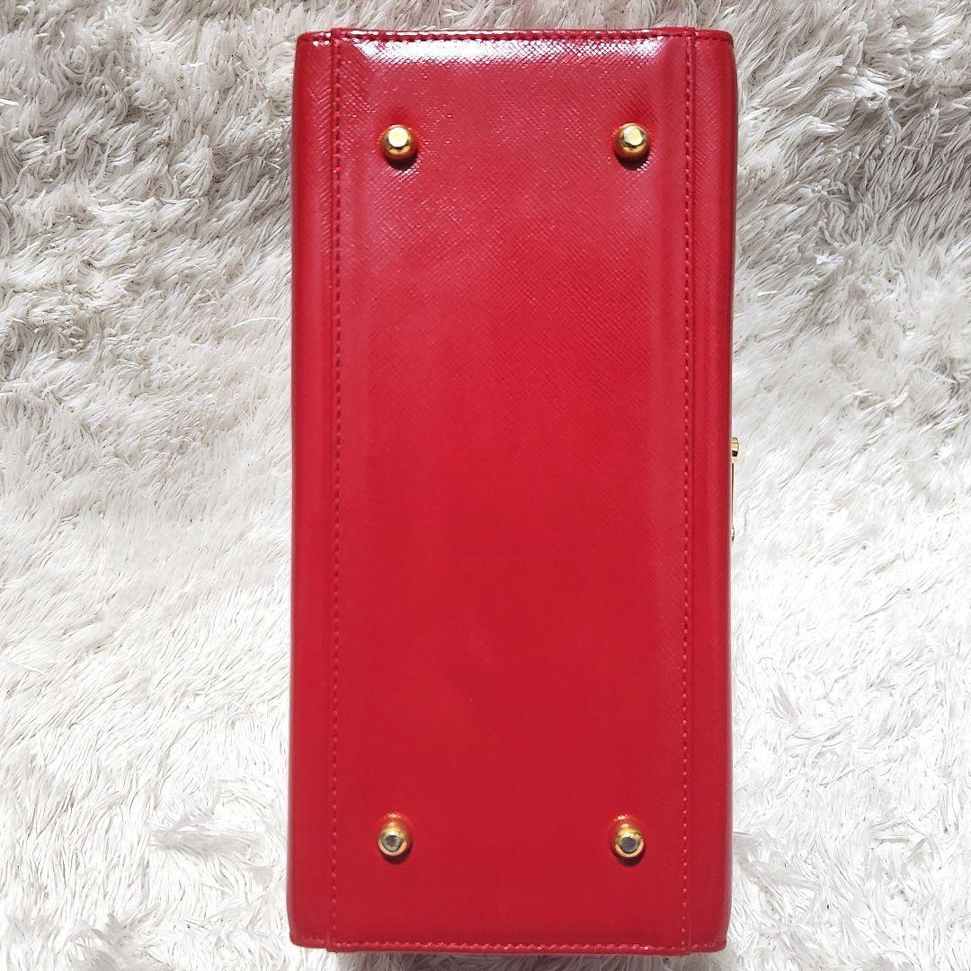 VERSACE Hand Bag Tote Purse Vanity Bag Sunburst Logo Red Authentic