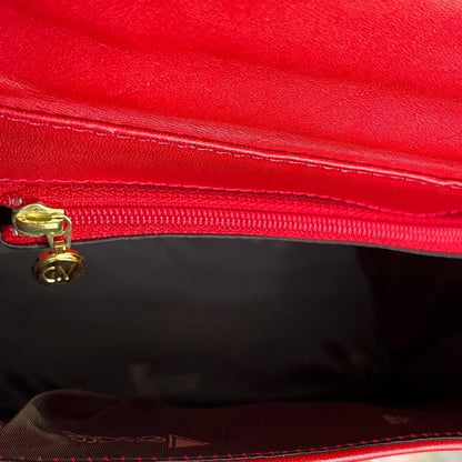 VERSACE Hand Shoulder Bag Tote Purse 2way Red Authentic