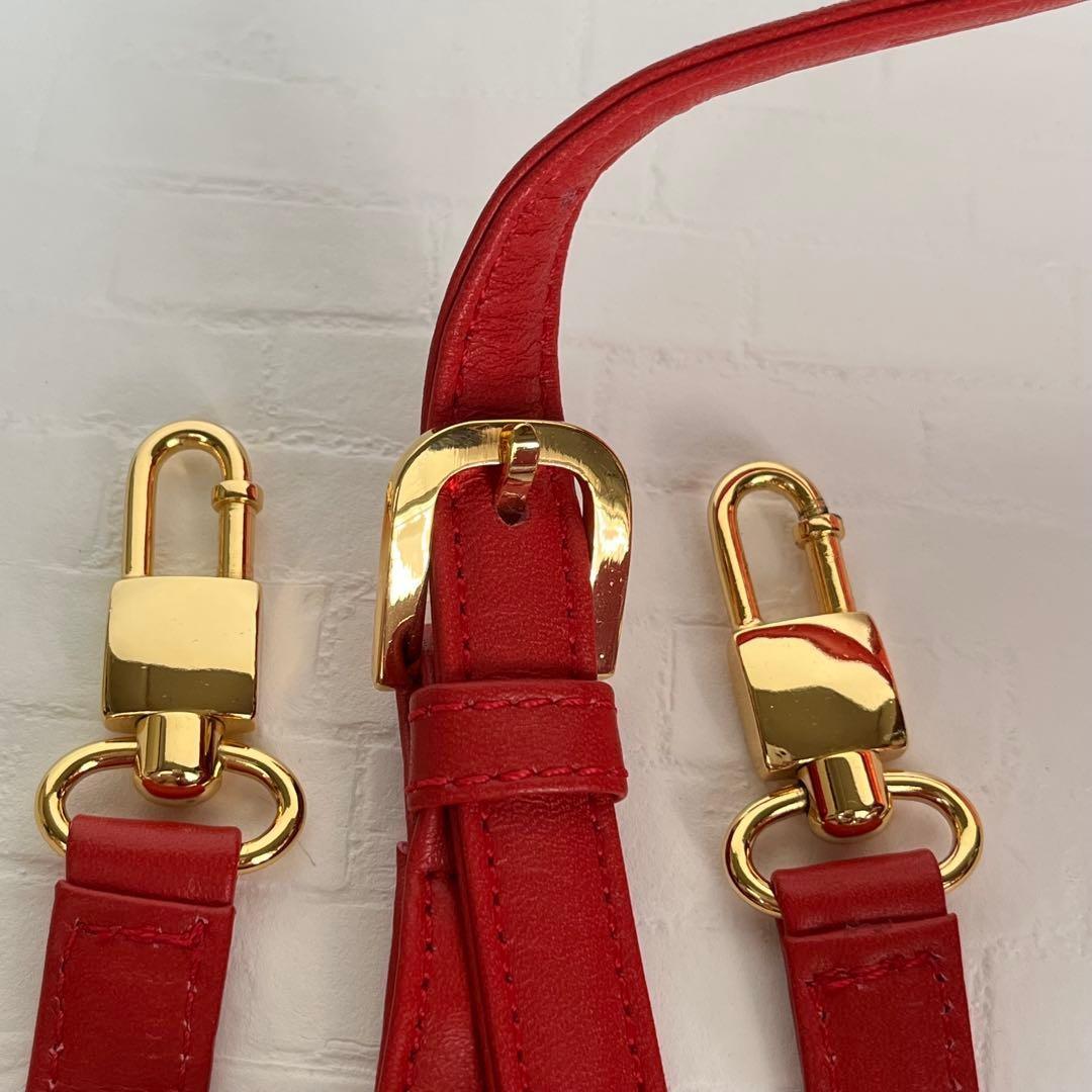 VERSACE Hand Shoulder Bag Tote Purse 2way Red Authentic