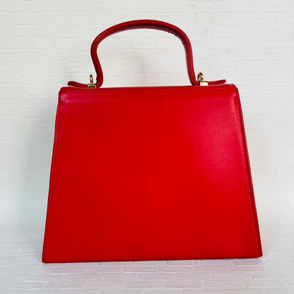 VERSACE Hand Shoulder Bag Tote Purse 2way Red Authentic