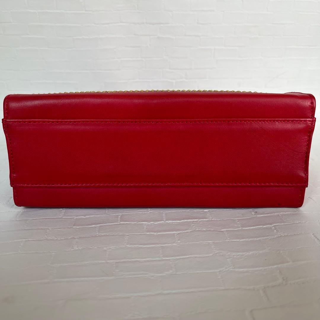 VERSACE Hand Shoulder Bag Tote Purse 2way Red Authentic