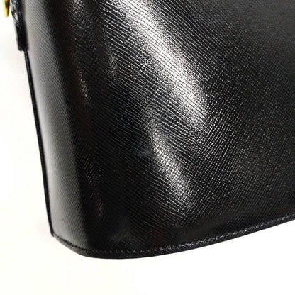 VERSACE Vanity Bag Hand Tote Purse Sunburst Black Authentic