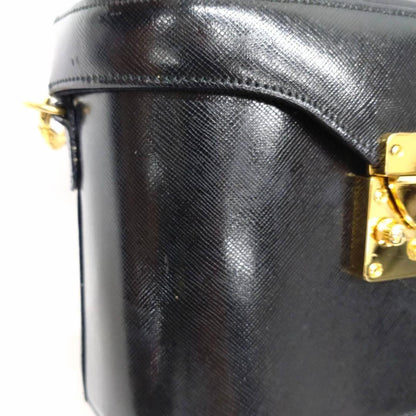 VERSACE Vanity Bag Hand Tote Purse Sunburst Black Authentic