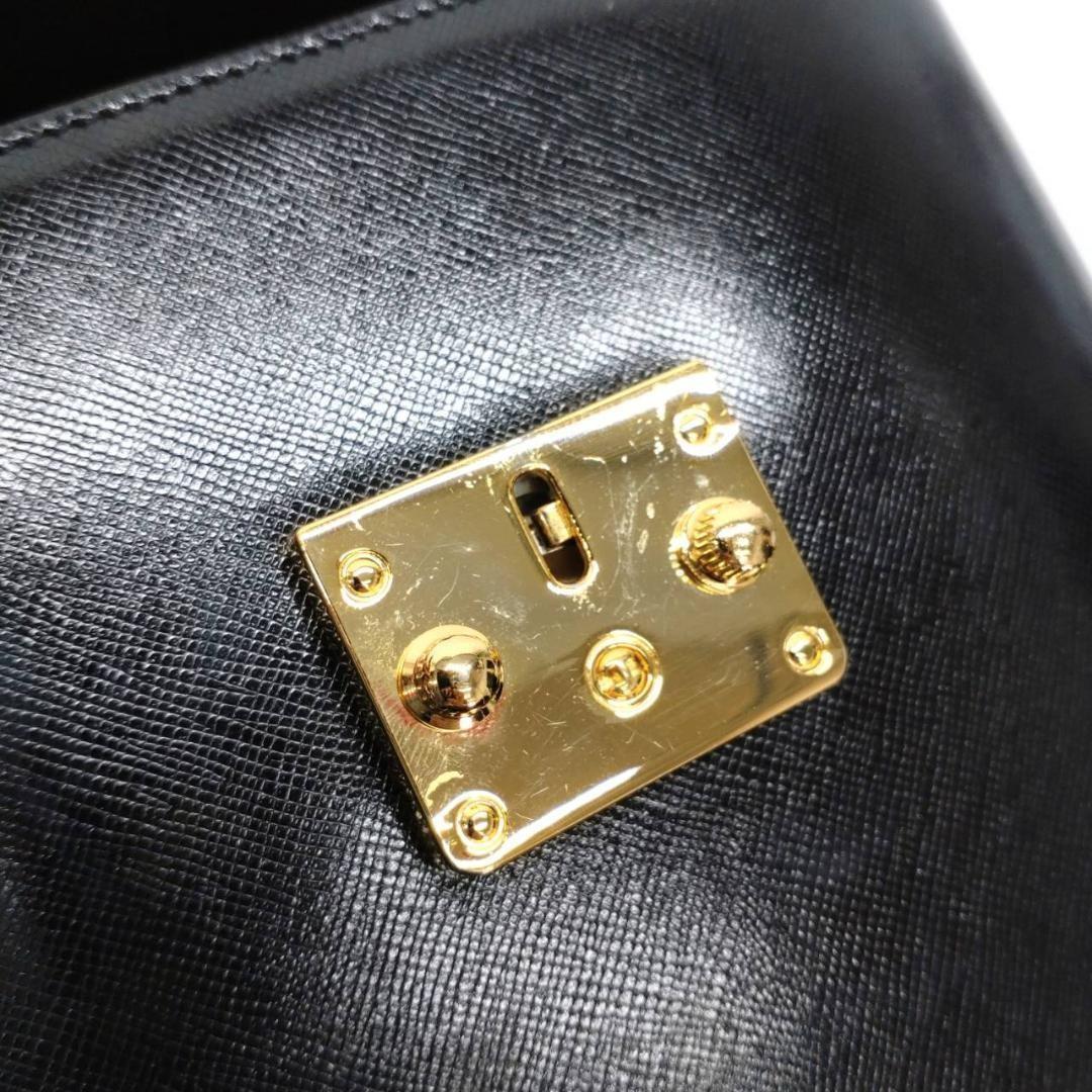 VERSACE Vanity Bag Hand Tote Purse Sunburst Black Authentic