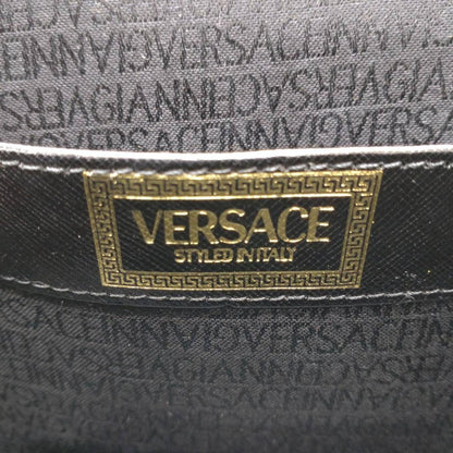 VERSACE Vanity Bag Hand Tote Purse Sunburst Black Authentic