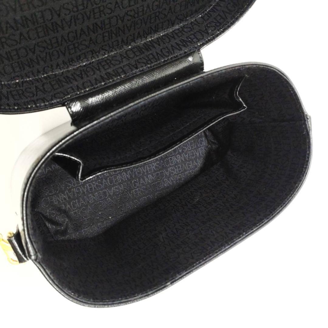VERSACE Vanity Bag Hand Tote Purse Sunburst Black Authentic