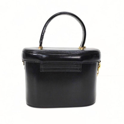 VERSACE Vanity Bag Hand Tote Purse Sunburst Black Authentic