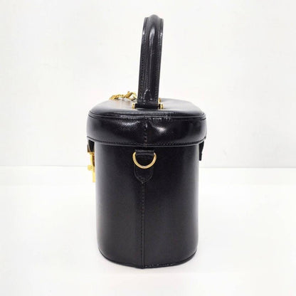 VERSACE Vanity Bag Hand Tote Purse Sunburst Black Authentic