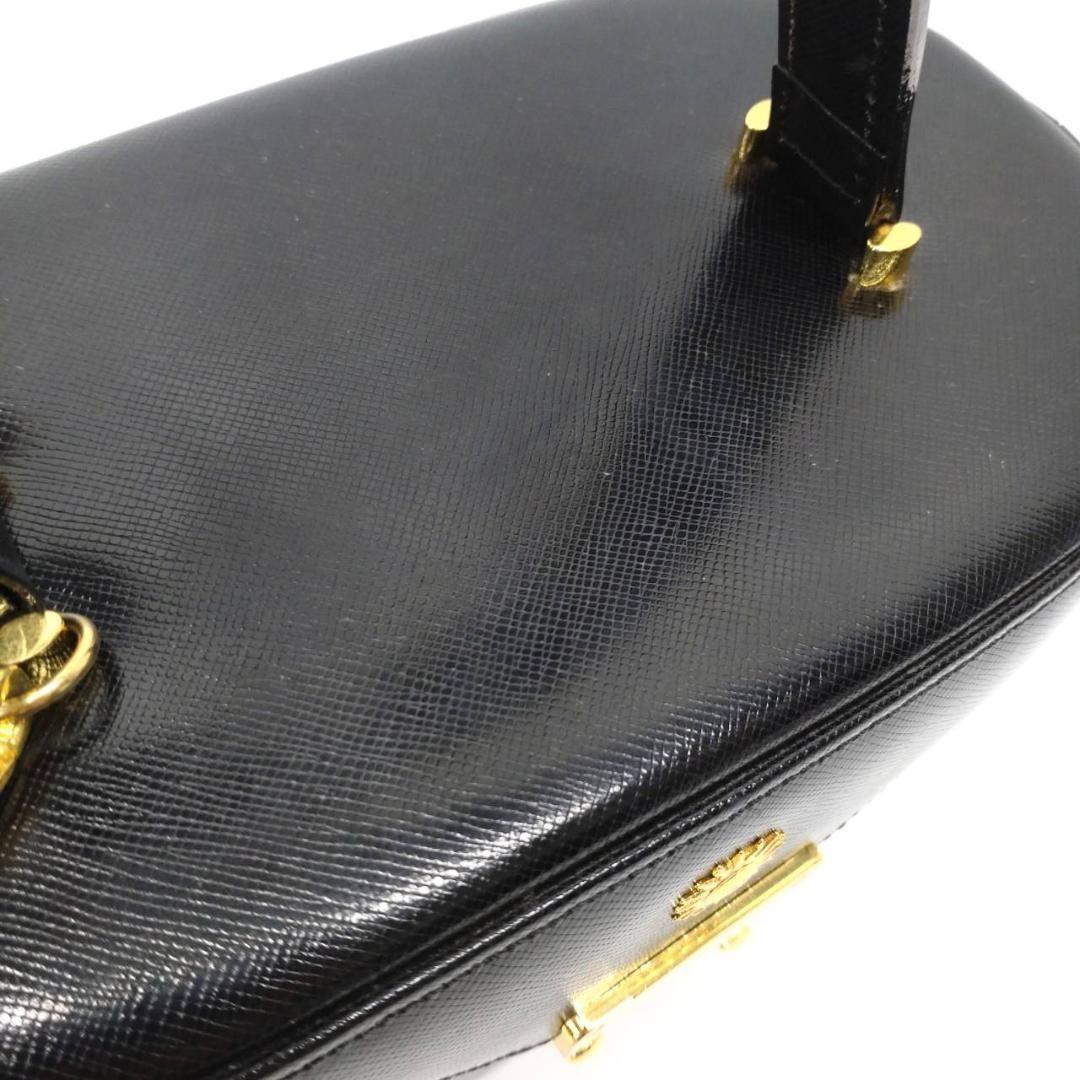 VERSACE Vanity Bag Hand Tote Purse Sunburst Black Authentic