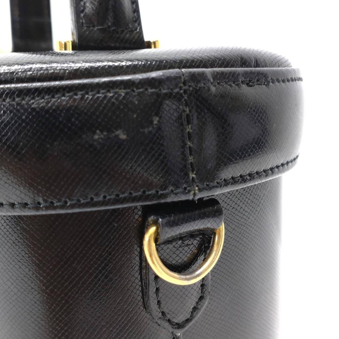 VERSACE Vanity Bag Hand Tote Purse Sunburst Black Authentic