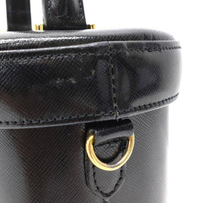 VERSACE Vanity Bag Hand Tote Purse Sunburst Black Authentic