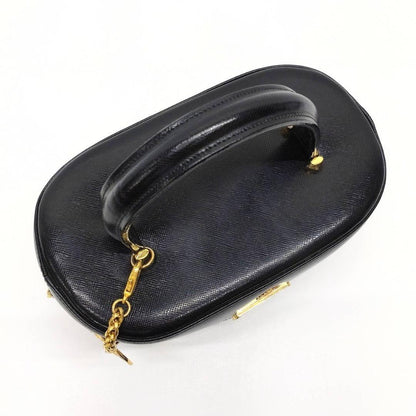 VERSACE Vanity Bag Hand Tote Purse Sunburst Black Authentic