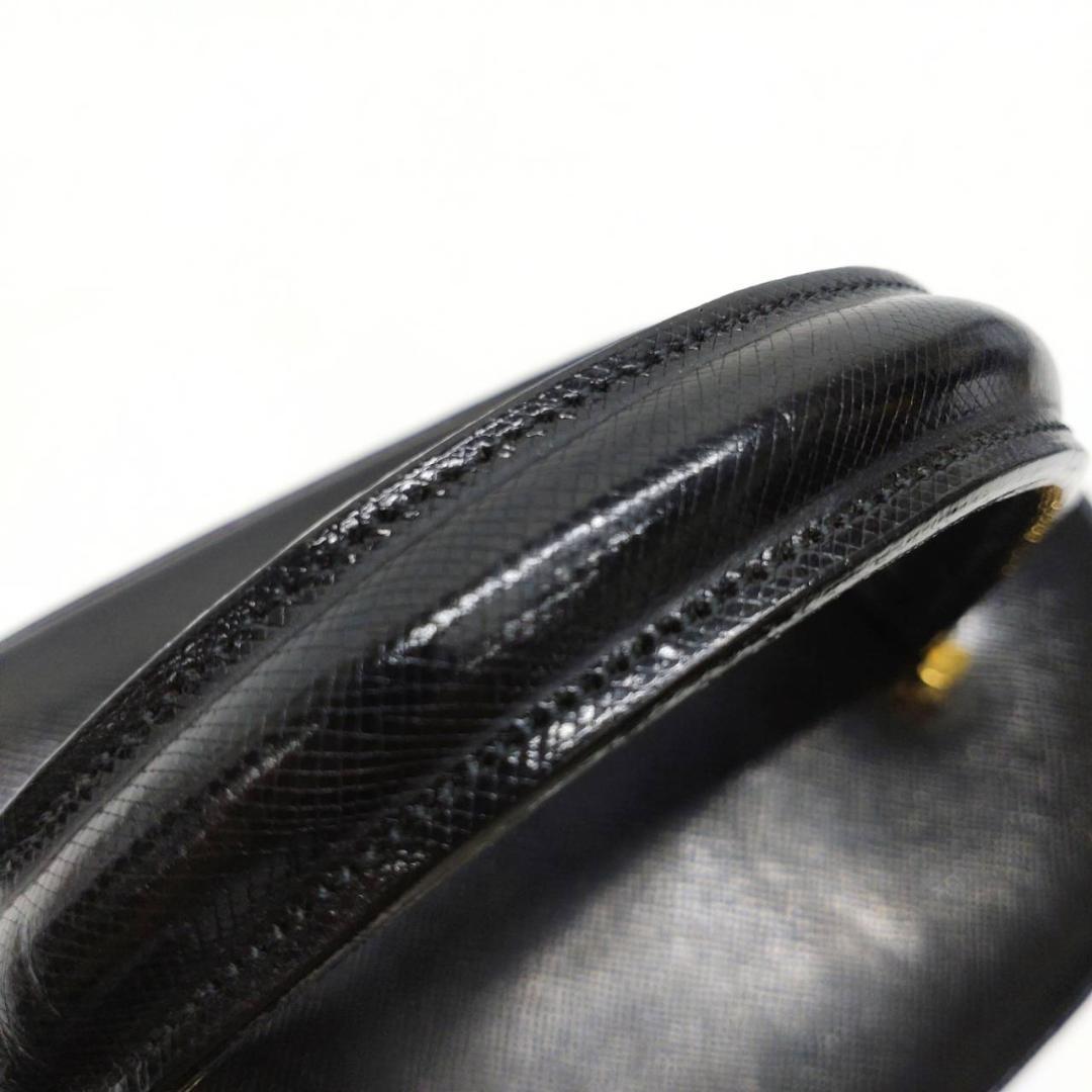 VERSACE Vanity Bag Hand Tote Purse Sunburst Black Authentic