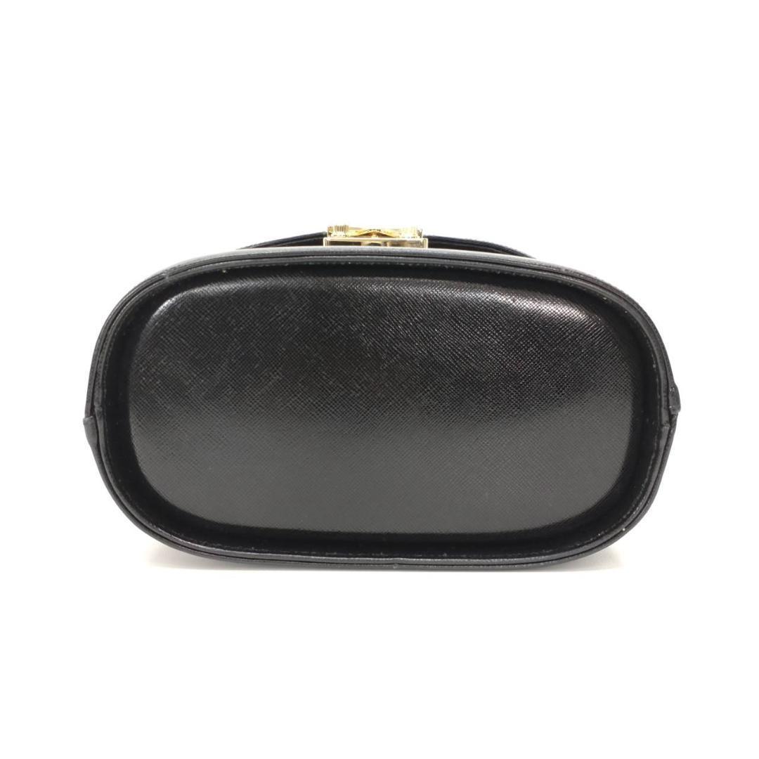 VERSACE Vanity Bag Hand Tote Purse Sunburst Black Authentic