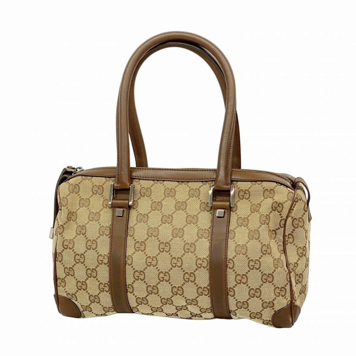 GUCCI Hand Bag Tote Purse GG Canvas Beige Brown Authentic