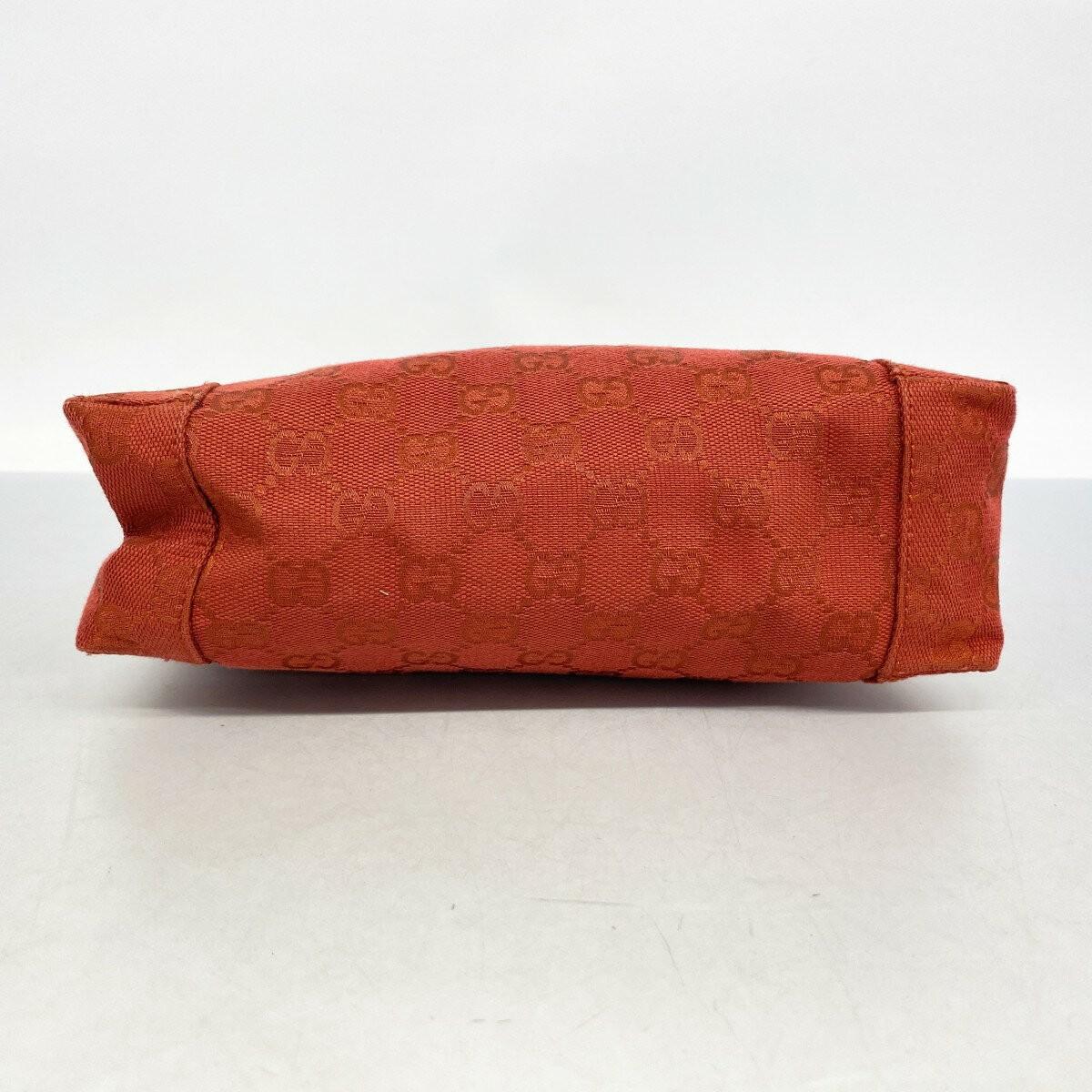 GUCCI Hand Bag Tote Purse GG Canvas Red Authentic