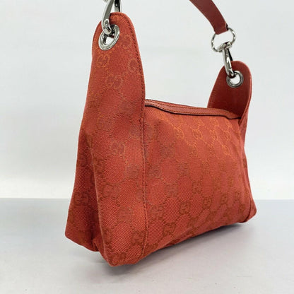 GUCCI Hand Bag Tote Purse GG Canvas Red Authentic