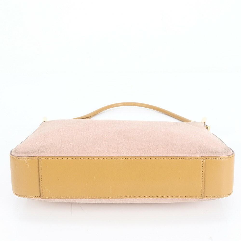 GUCCI Hand Shoulder Bag Tote Purse Leather Pink Brown Authentic