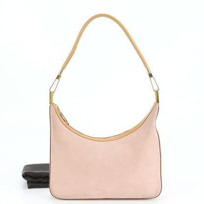 GUCCI Hand Shoulder Bag Tote Purse Leather Pink Brown Authentic