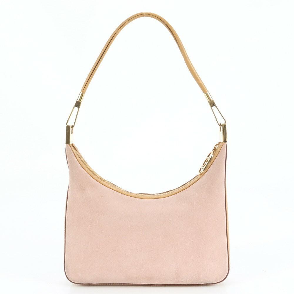 GUCCI Hand Shoulder Bag Tote Purse Leather Pink Brown Authentic