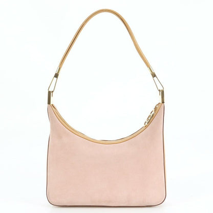 GUCCI Hand Shoulder Bag Tote Purse Leather Pink Brown Authentic