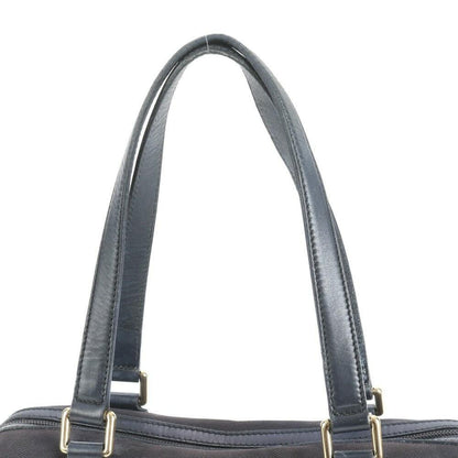 GUCCI Hand Bag Tote Purse Mini Boston Canvas Leather Navy Authentic
