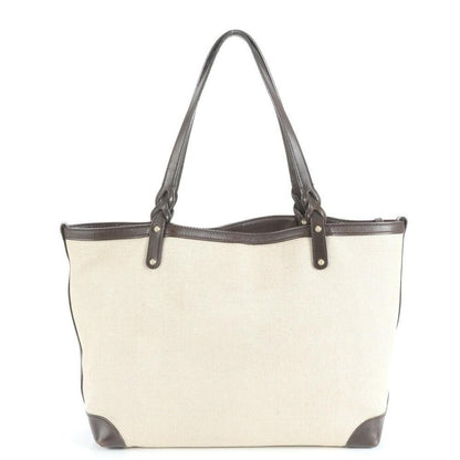 GUCCI Hand Bag Tote Purse Canvas Leather Beige Authentic