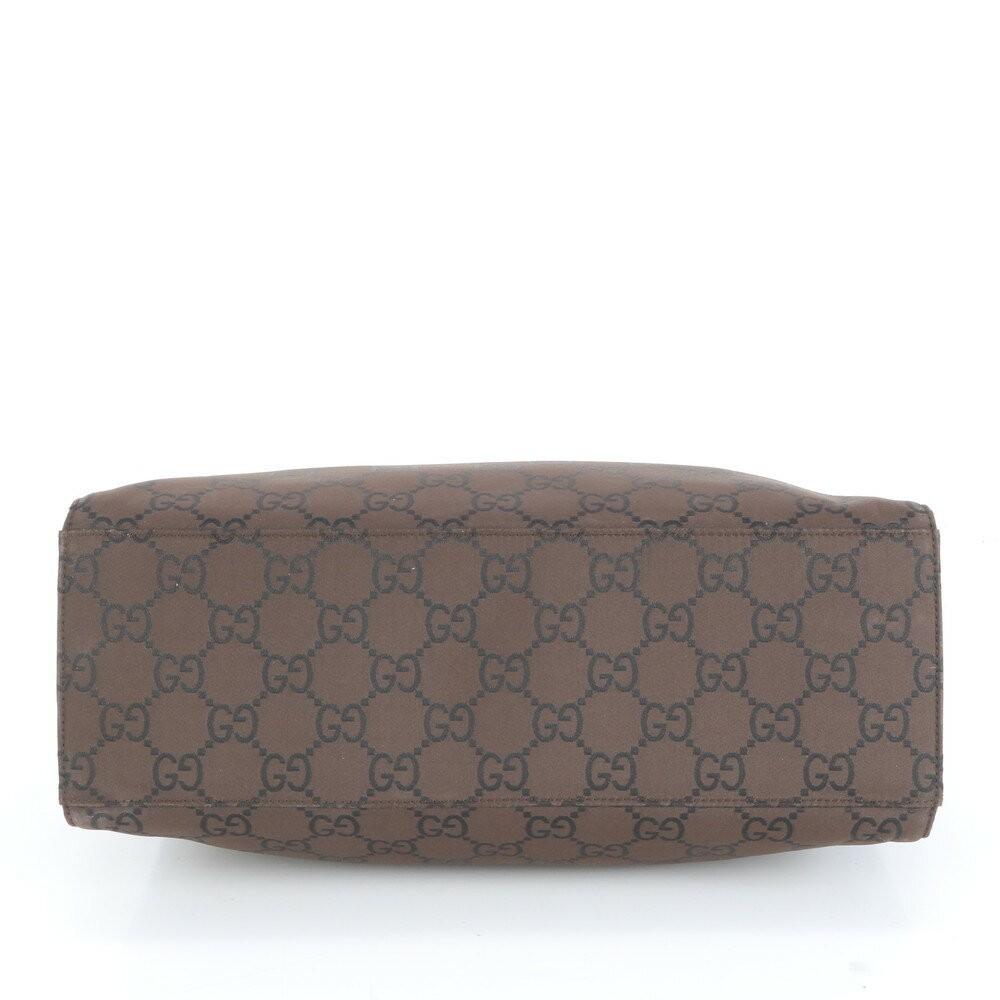 GUCCI Hand Bag Tote Purse Bamboo GG Brown Authentic