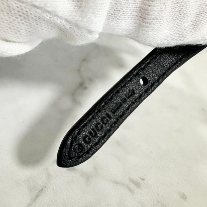 GUCCI Choker Necklace Logo Leather Black Gold Accessory Women's Used Authentic