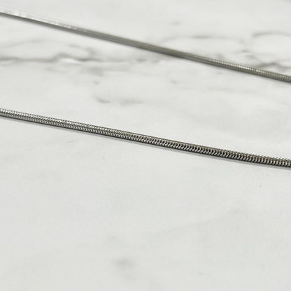 Saint Laurent Chain Necklace YSL Cassandra Silver Authentic Used Women's