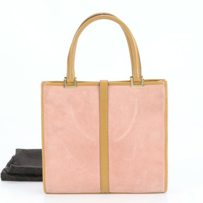 GUCCI Hand Bag Tote Purse Leather Pink Beige Authentic